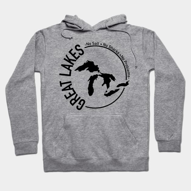 No Salt No Sharks No Problems Black Round Hoodie by KevinWillms1